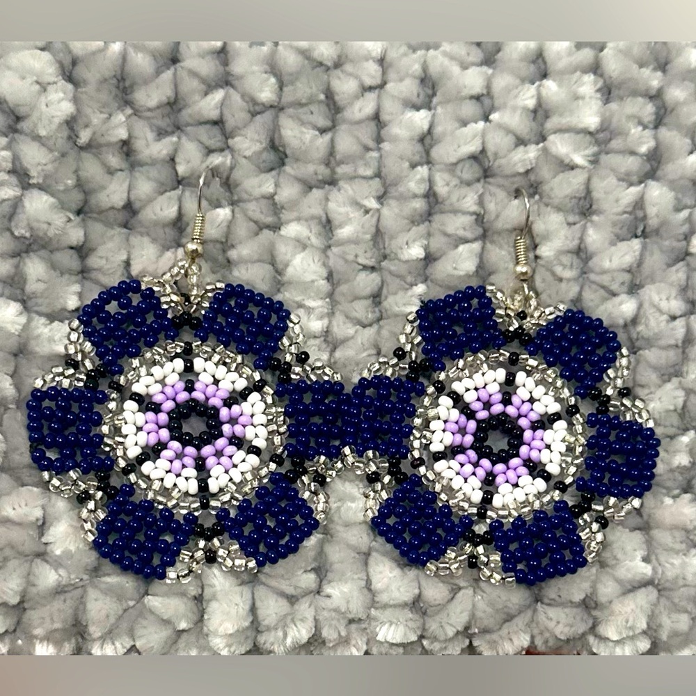 Sophisticated Blue and Silver Crystal Earrings